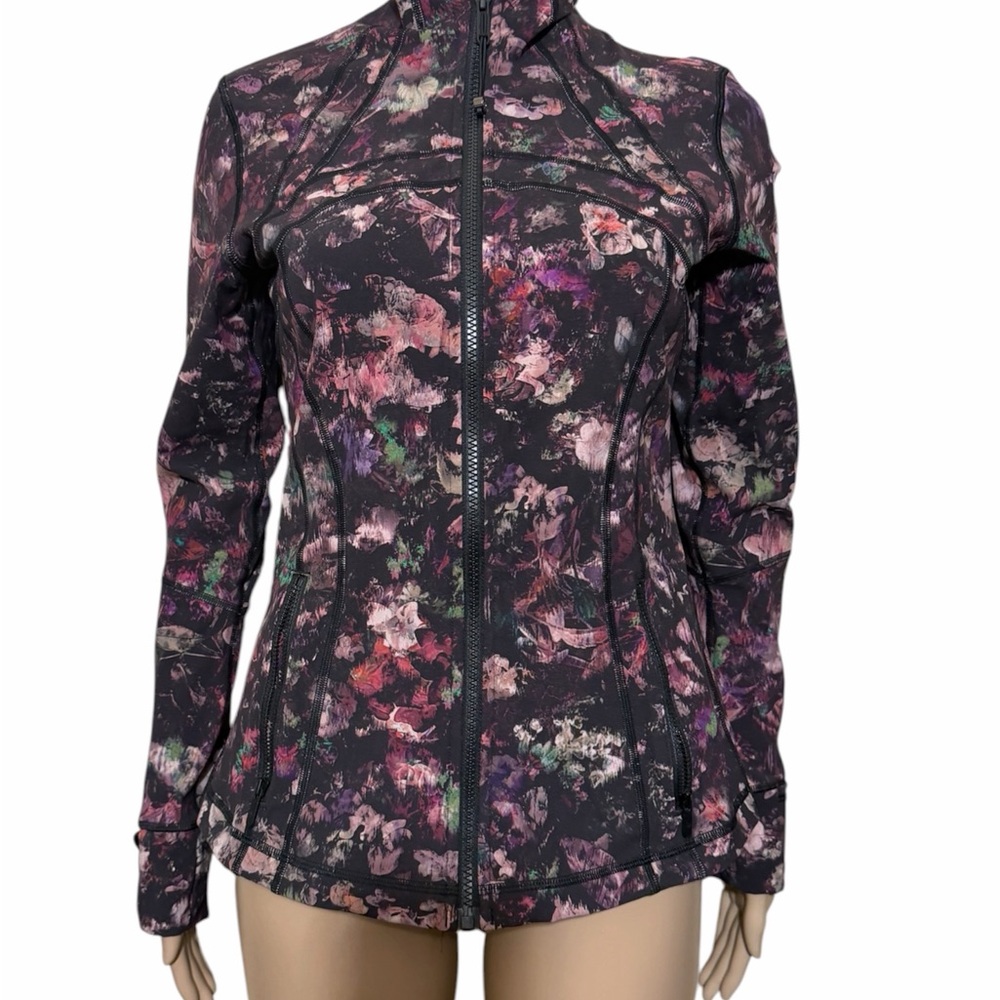Lululemon Floral Print Full-Zip Jacket - Black/Purple - Picture 2 of 6